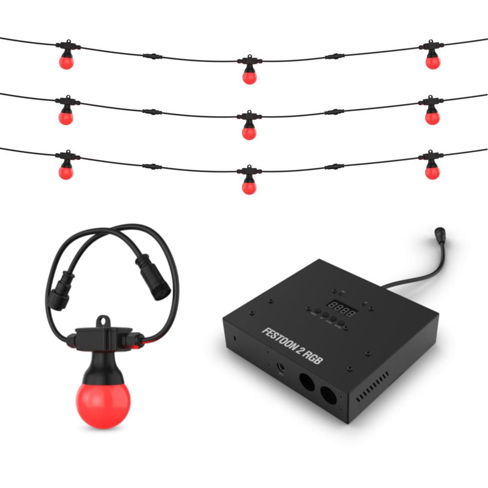 Chauvet Festoon 2 RGB 60m Lichterkette Set inkl. Case Music Eggert